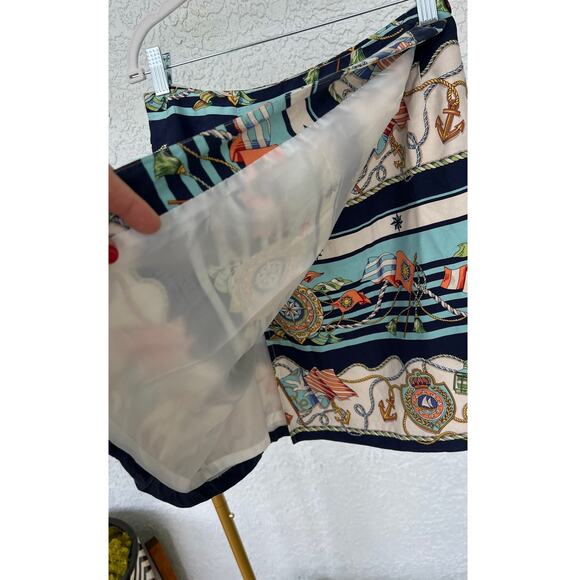 Talbots Petite Wrap Skirt - Size 8, Nautical Print - Picture 6 of 10